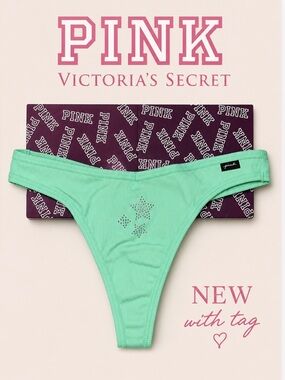 PINK Victoria’s Secret NWT  star design with rhinestones bling panty  Medium